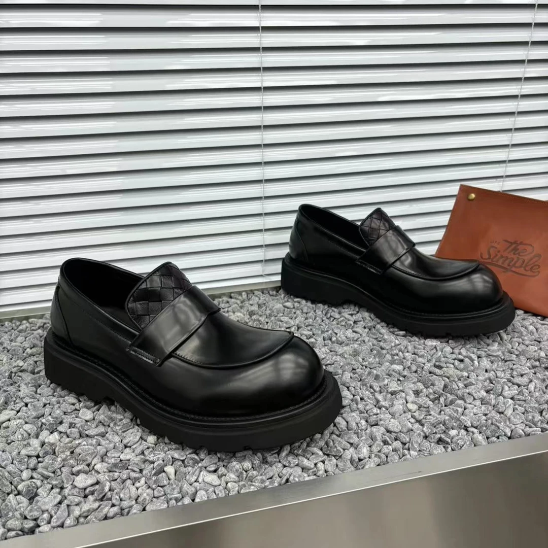 2024秋季爆款男士时尚百搭一脚蹬真皮休闲商务轻奢大头鞋男鞋