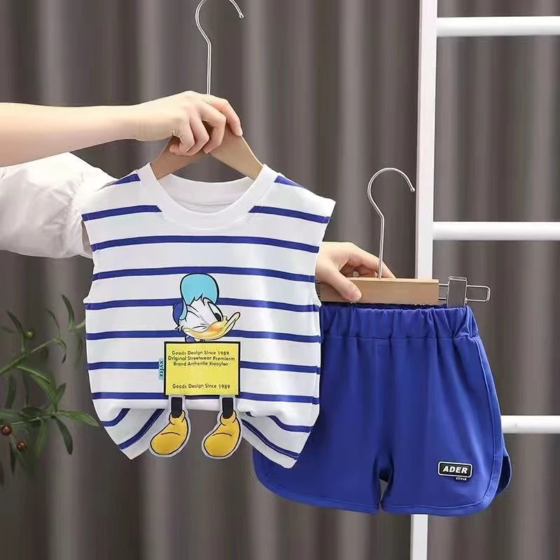 男童夏装背心套装新款婴儿网红夏季衣服宝宝短裤无袖两件套洋气萌