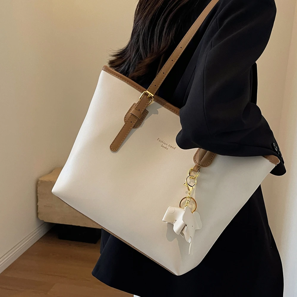 大容量包包女2024新款潮秋冬高级感单肩包质感女士通勤分层托特包