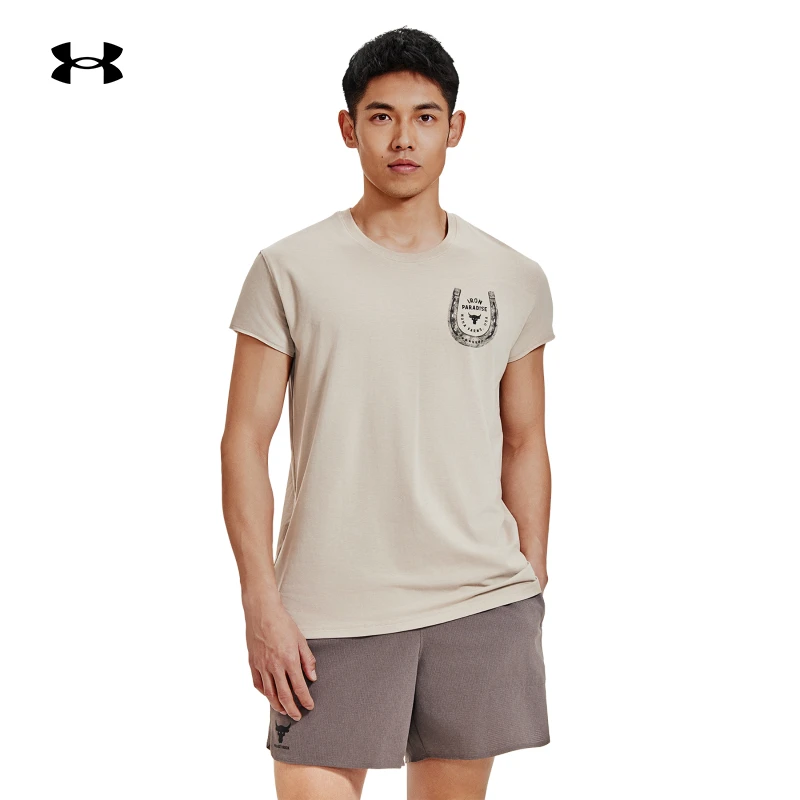 安德玛官方UA Project Rock强森男子训练运动短袖T恤1384200