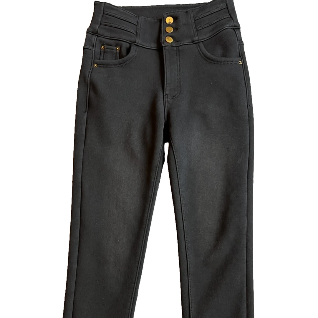 羊绒蛋白牛仔裤黑色加绒修身显瘦显气质百搭高腰时尚潮流休闲弹力