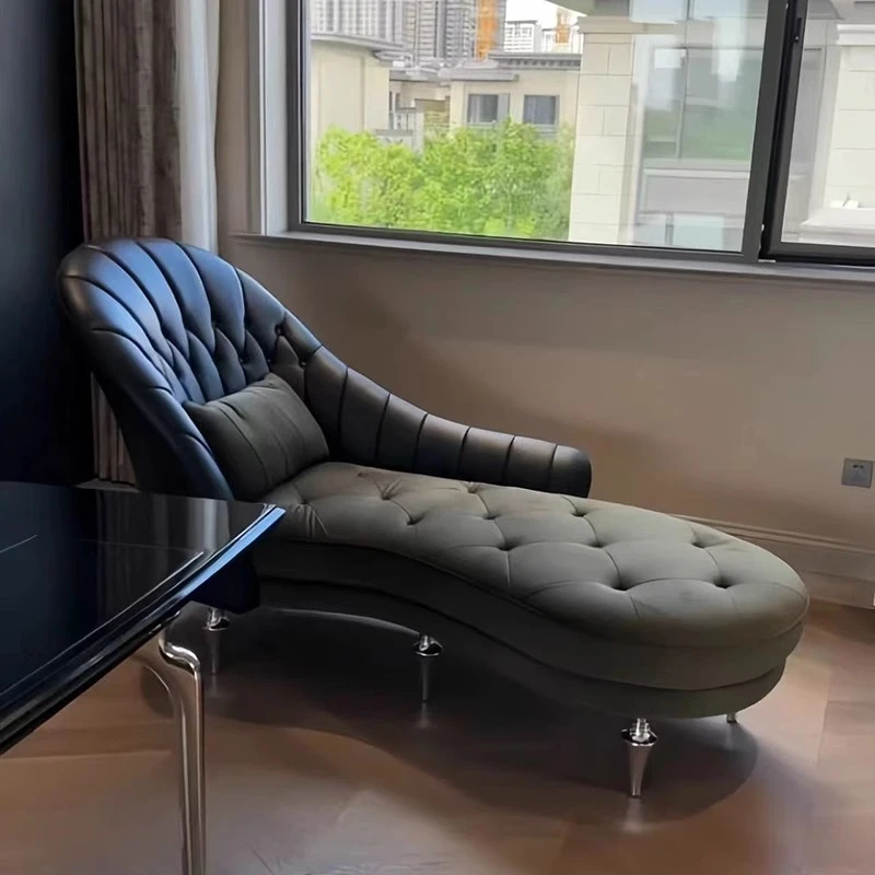 皮沙发轻奢现代高端贵妃位沙发舒适美人榻进口新古典豪华客厅家具
