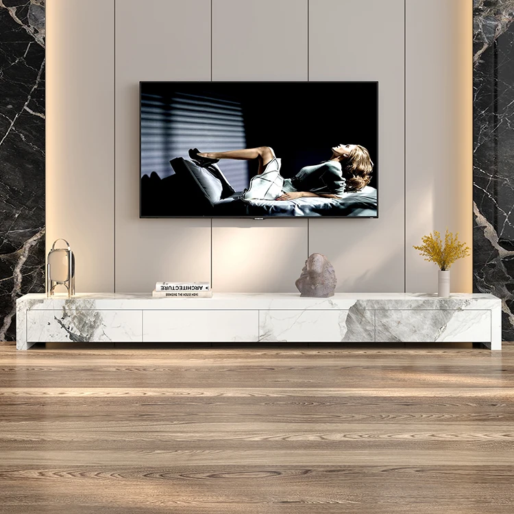 创意岩板储物电视柜客厅客厅茶几意式轻奢落地地台现代简约地柜