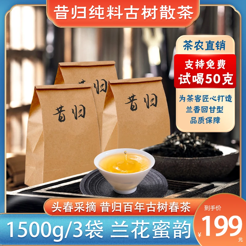 2023年200年昔归古树散茶，3袋1500克，仅需199（生茶）