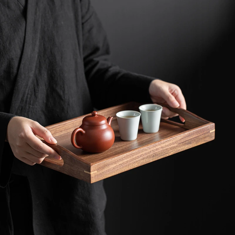 胡桃木托盘大小号干泡盘北欧蛋糕餐盘木质长方形寿司点心茶盘
