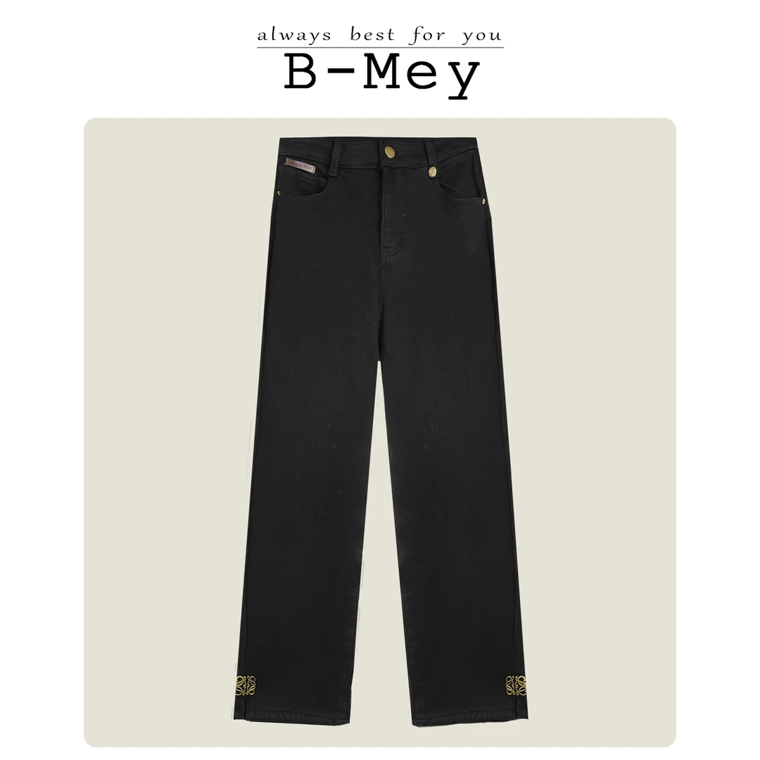 牛仔裤女 2023年新款时尚休闲910-1加绒直筒牛仔裤100966 JFE2S