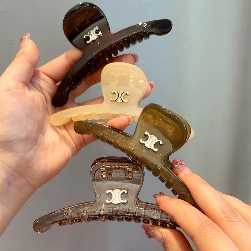 非金属亚克力发饰 579简约时尚鲨鱼夹网红气质大抓韩版百搭抓夹