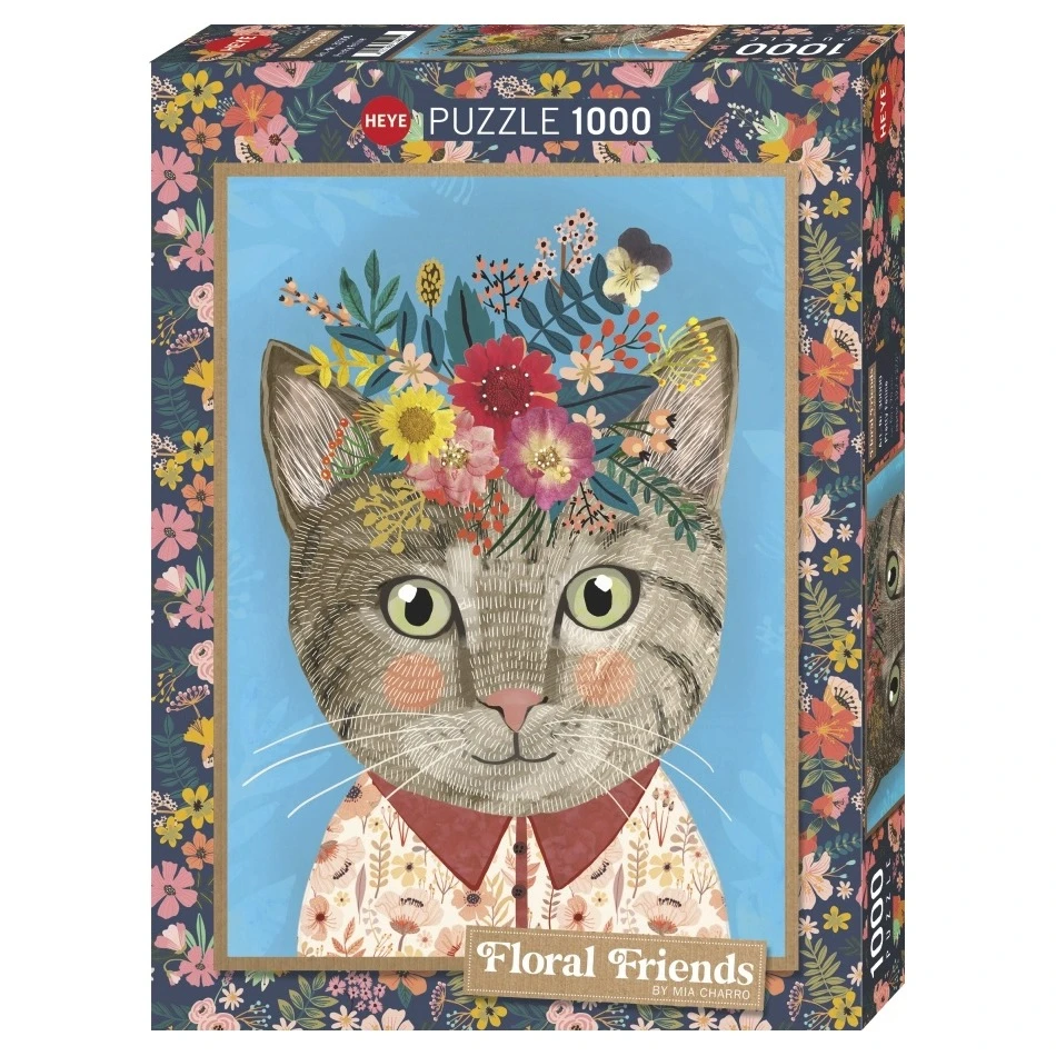 花的朋友系列HEYE进口1000片拼图 Floral Friends可爱的熊猫自拍