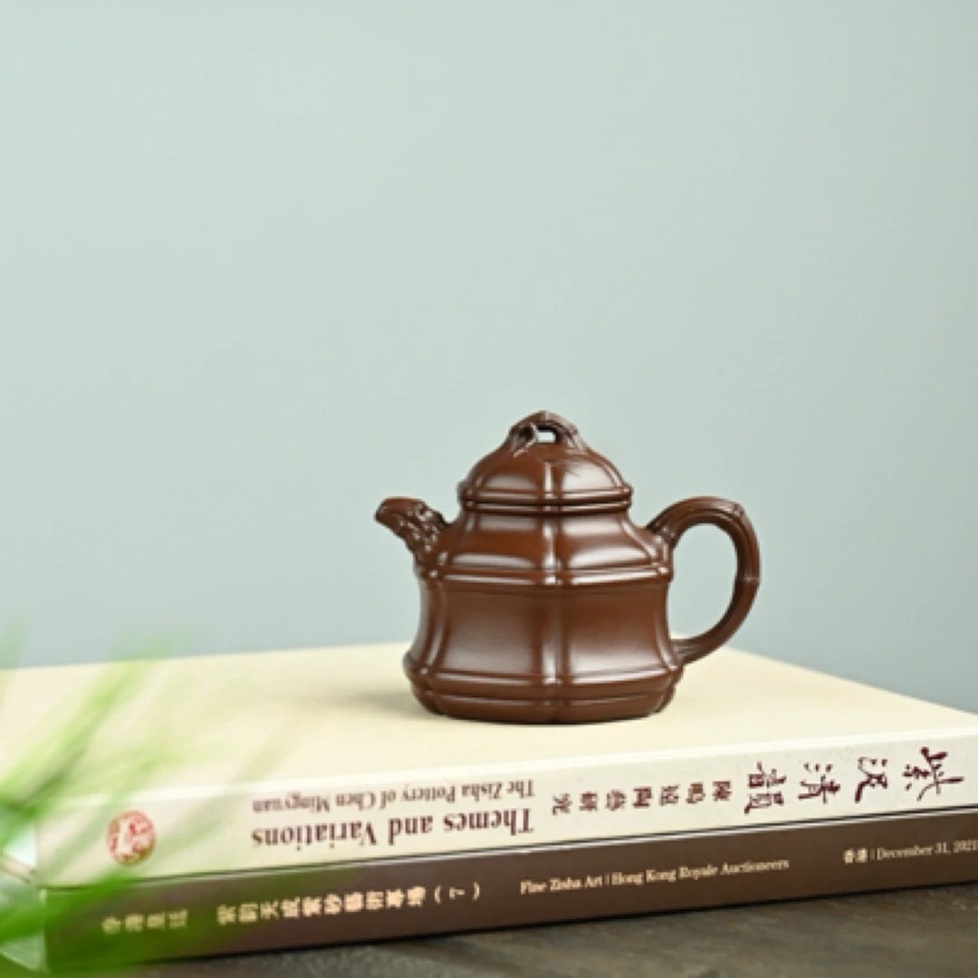 六瓣竹鼎·全手工   紫砂壶 容量160cc/一厂老紫泥