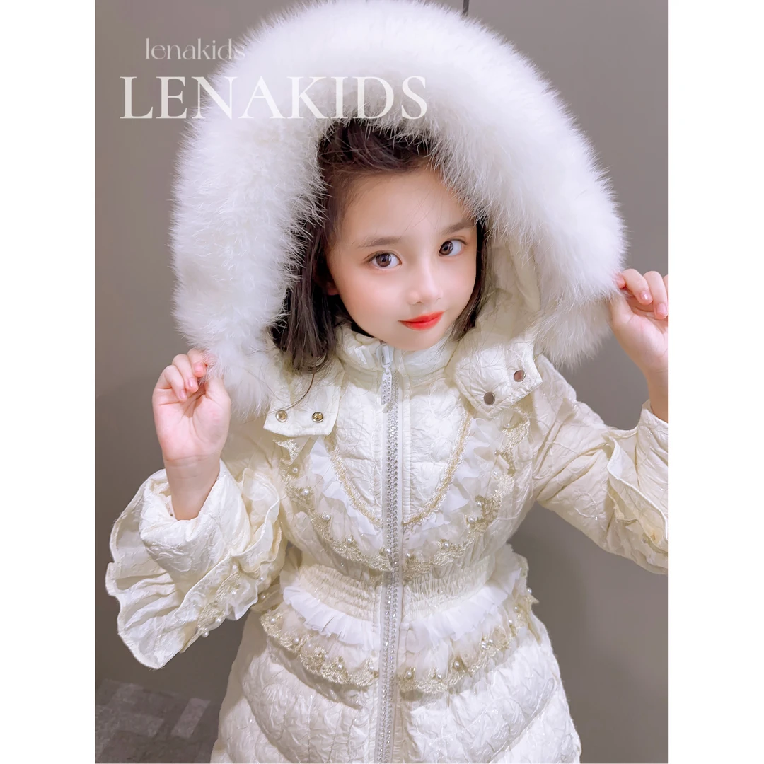 Lenakids【现货·大长款·狐狸毛·90白鸭绒】女童羽绒服23100902
