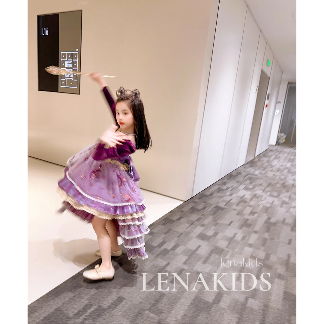 Leankids【现货】 大拖尾洛丽塔裙【紫色星河】在逃公主裙23091701