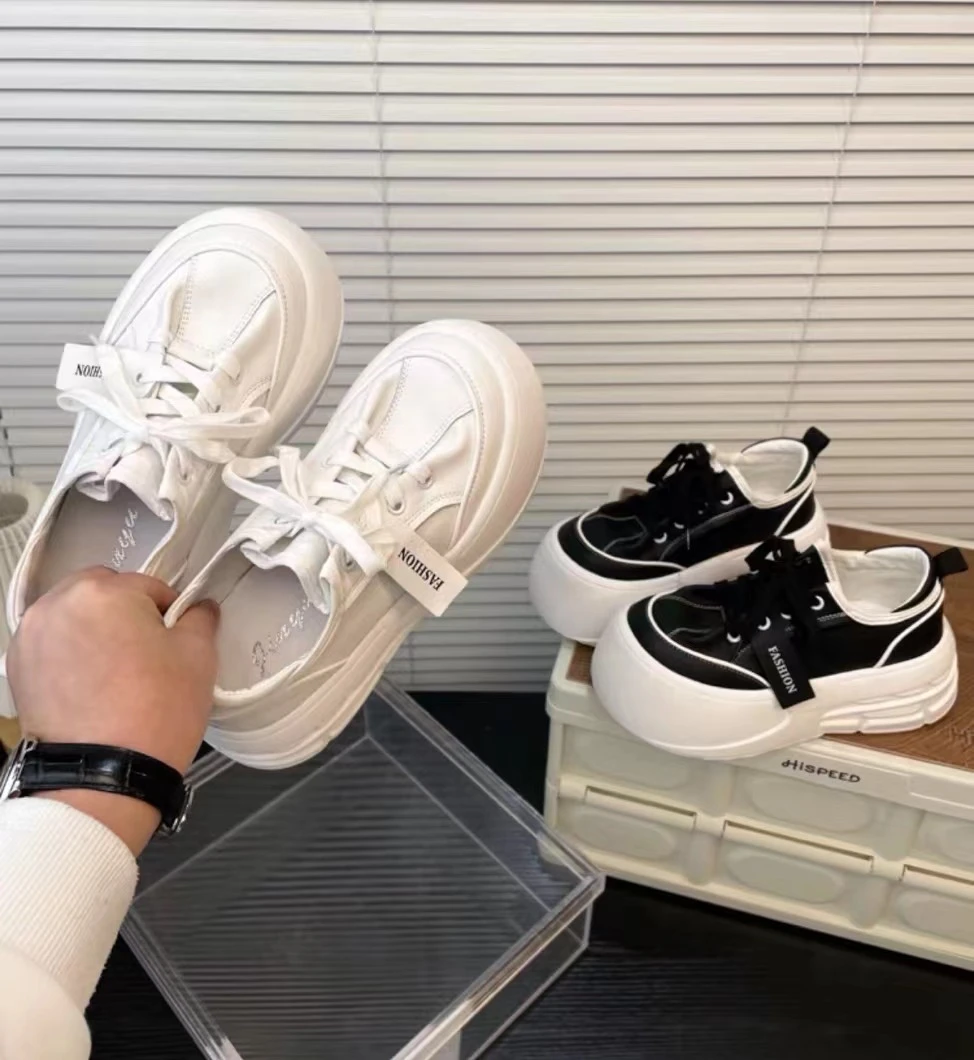 糖糖【露丝小呆萌/6cm】面包鞋女厚底增高小白鞋百搭休闲运动鞋ol