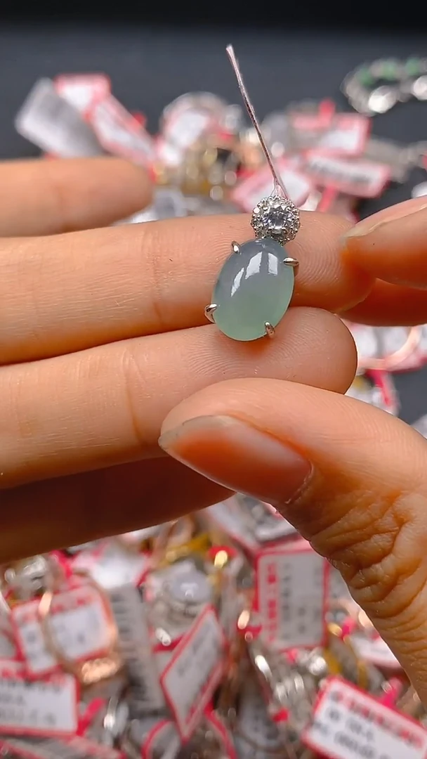 【闪购商品】翡翠吊坠(不含链)银S925镶嵌0849877480