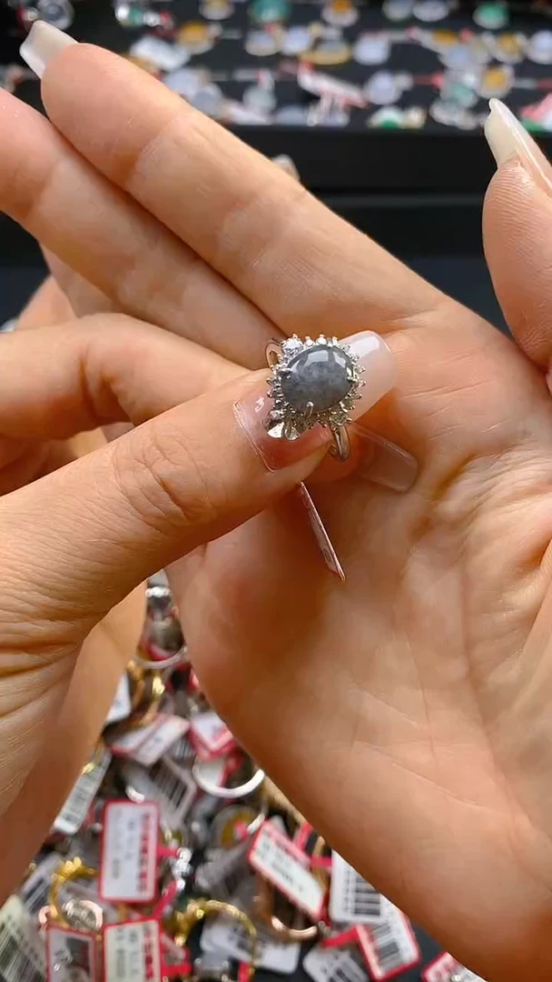 【闪购商品】翡翠戒指银S925镶嵌0715909305