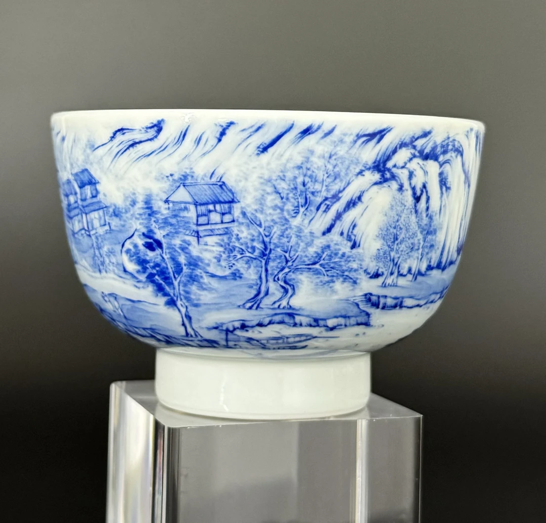 “郭外春色满山”青花瓷单杯