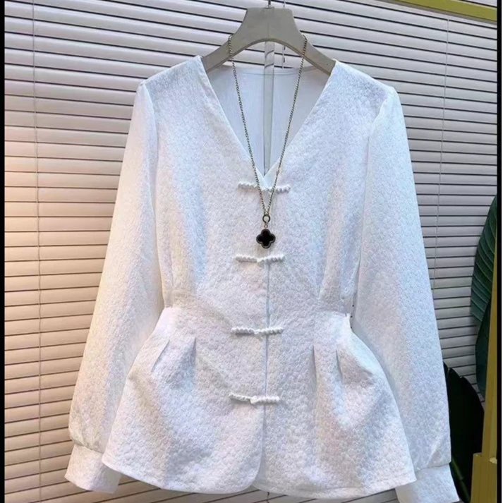 胖妹妹时尚气质显瘦遮肉减龄大码049新中式复古中国风百搭长袖