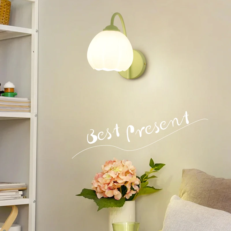 奶油南瓜壁灯墙灯卧室床头灯2025新款室内墙壁灯照明灯主卧儿童房
