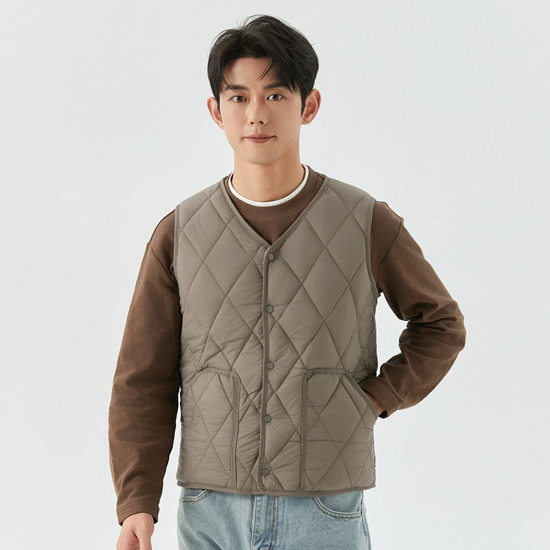 男士保暖背心秋冬季加绒马甲中青年内穿贴身内胆短款加厚户外坎肩