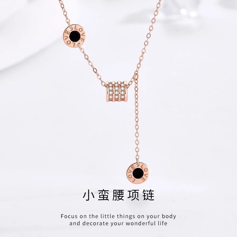 坠链均925银 示爱小蛮腰项链女款时尚百搭轻奢精致项链送女友饰品