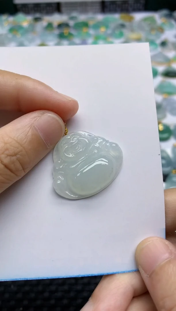 【闪购商品】翡翠挂件18K金镶嵌59天然翡翠A货