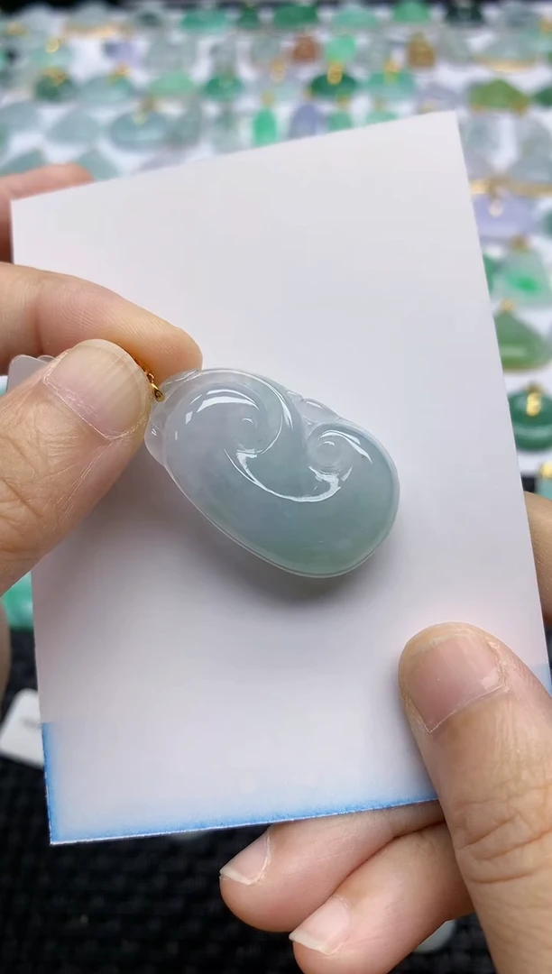 【闪购商品】翡翠挂件18K金镶嵌41天然翡翠A货