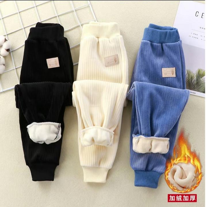新款儿童灯芯绒加绒裤子秋冬季外穿休闲裤儿童运动裤男女童保暖裤
