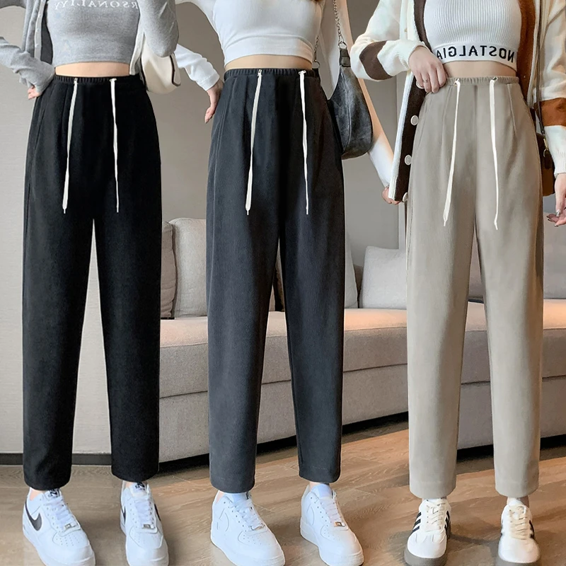 【千喜】孕妇秋季新款抽绳托腹裤冬季百搭显瘦加绒加厚休闲裤