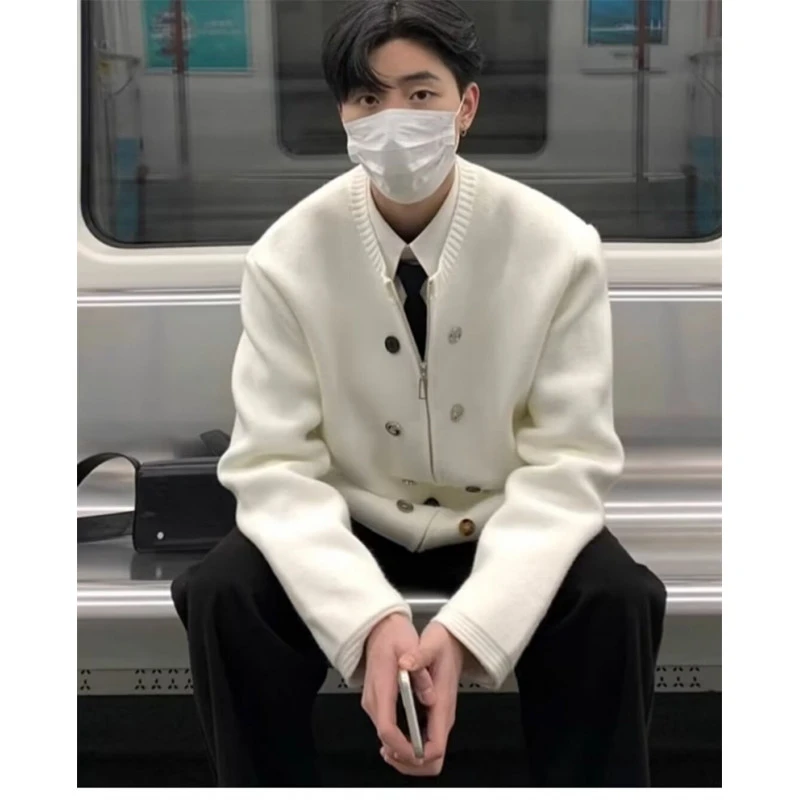韩系风开衫毛衣针织衫痞帅慵懒风男装春秋季美式潮牌痞帅线衣外套