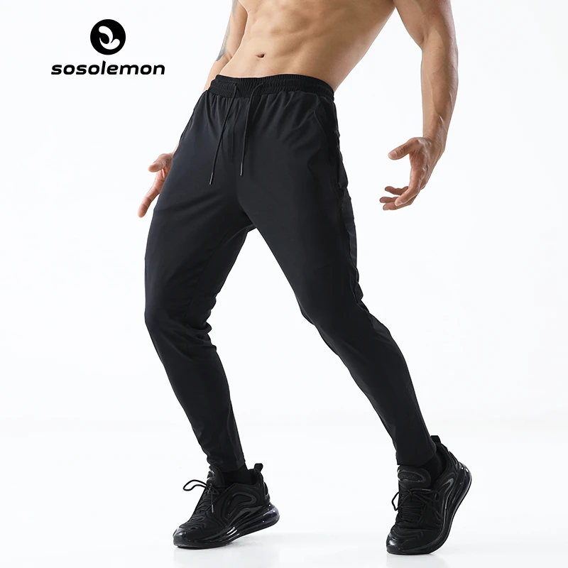 SOSOLEMON运动健身休闲长裤男速干透气薄国潮提臀弹力修身小脚裤