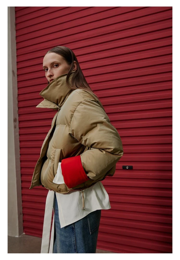 设计师品牌秋冬长款短款彩色鹅绒服