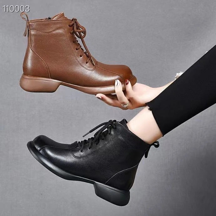 （诚诚专属）复古马丁靴软皮舒适英伦短靴6108