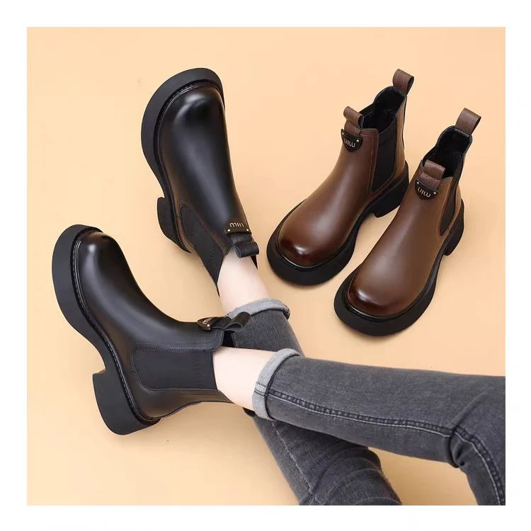 【诚诚专属】百搭复古加绒马丁靴短靴子软底女靴