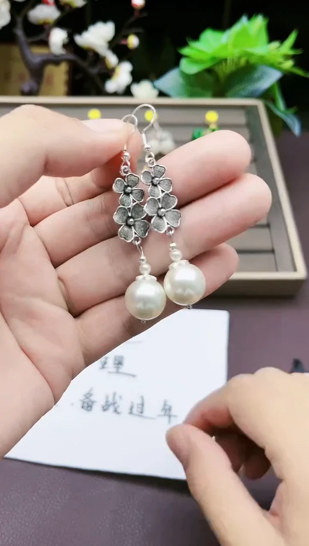 【闪购商品】拼合珍珠(马贝珠)耳饰银S925镶嵌707000