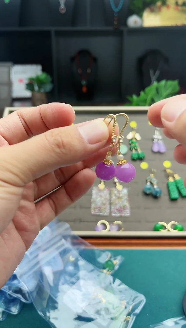 【闪购商品】翡翠耳饰14K金镶嵌706000