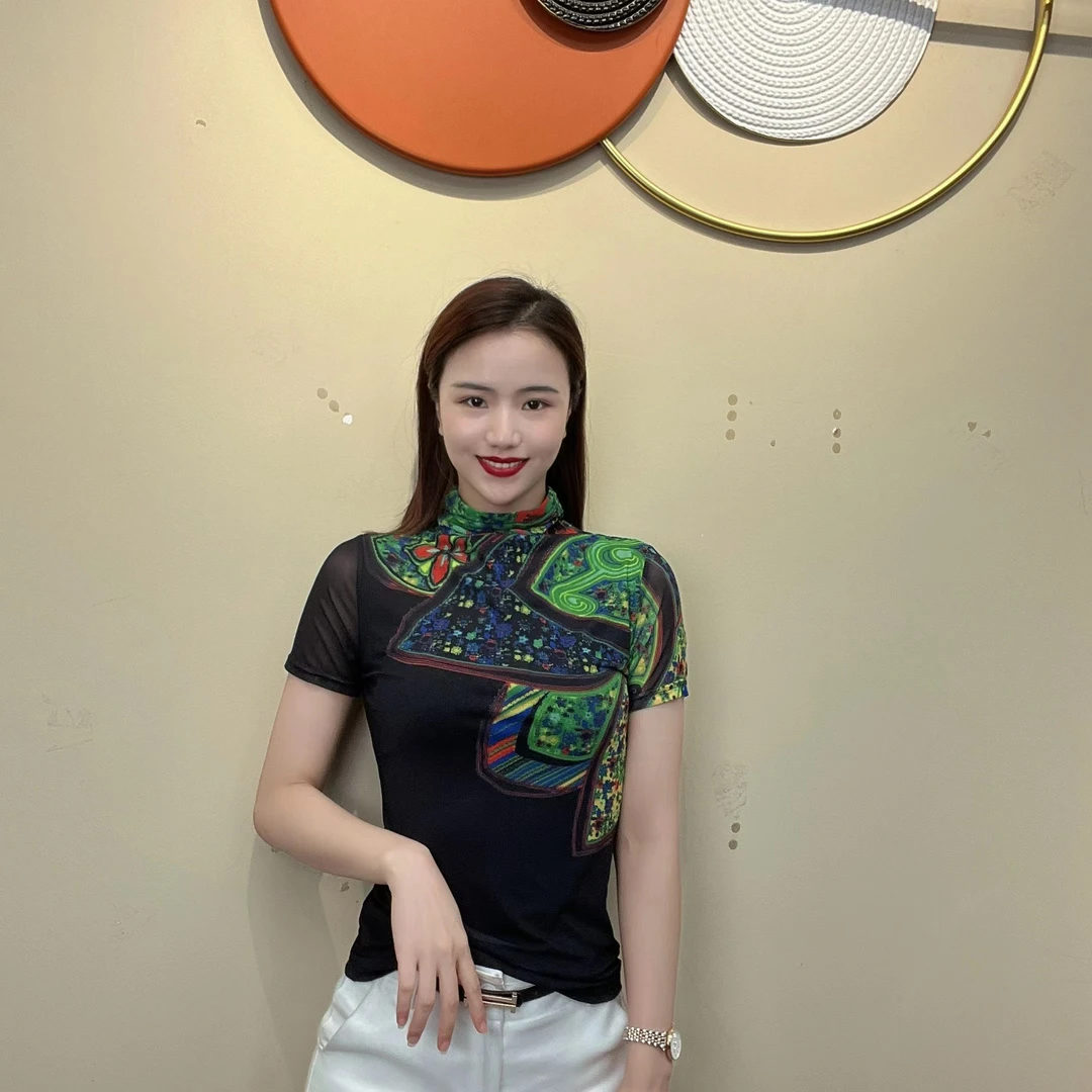 (莹莹推荐)中领气质印花上衣9275