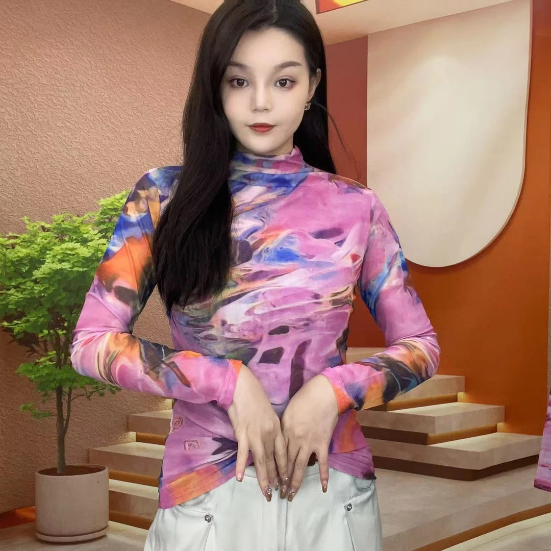 (莹莹推荐)9871粉色水彩上衣