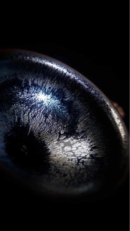 非遗传承人张伟龙窑柴烧自然还原银油滴建盏炉式盏