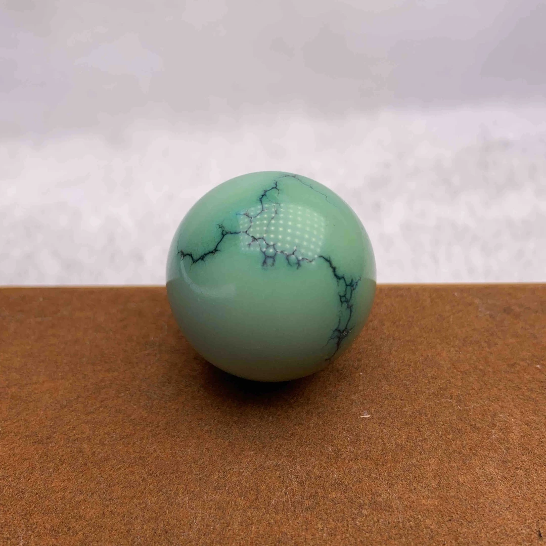 【吉祥昌隆】湖北天然高瓷菜籽黄原矿绿松石水草纹26圆珠锁骨珠