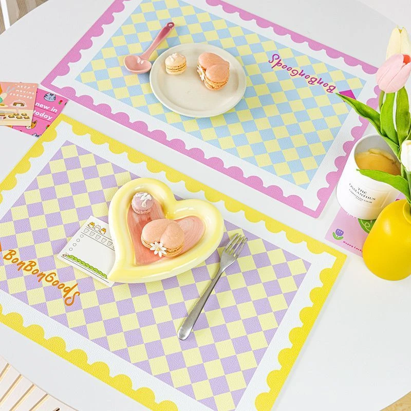皮革餐垫学生宠物餐布桌垫ins风高级防水防油免洗家用高级感网红