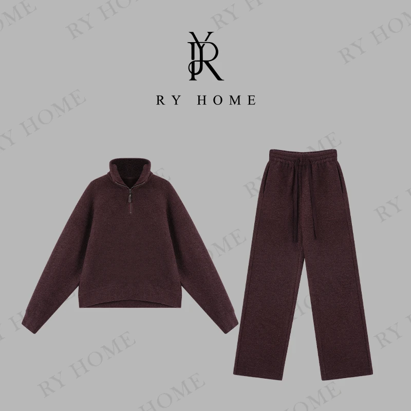 【容雨RYHOME】绵羊毛~显瘦立领加厚卫衣套装243ST1302