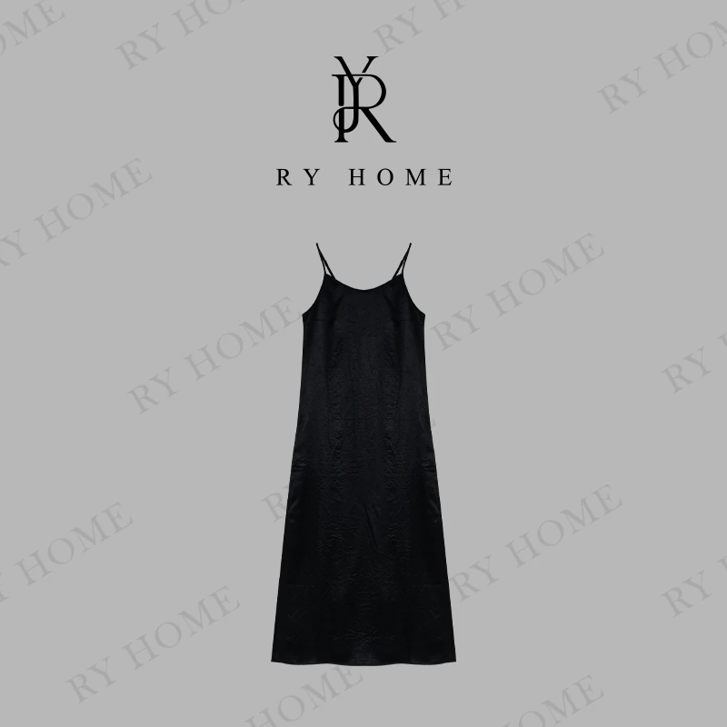 【容雨RYHOME】“巴黎夜雨”100%醋酸＋夏季时尚气质吊带长裙24L1294