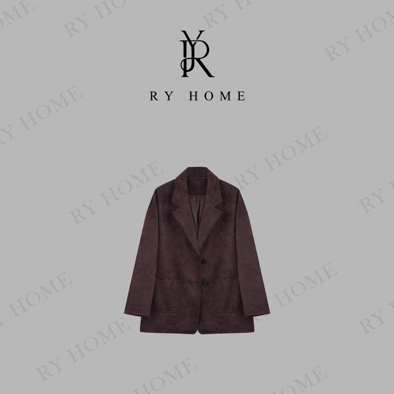 【容雨RYHOME】植鞣绒面双落肩commute西服外套243W1889