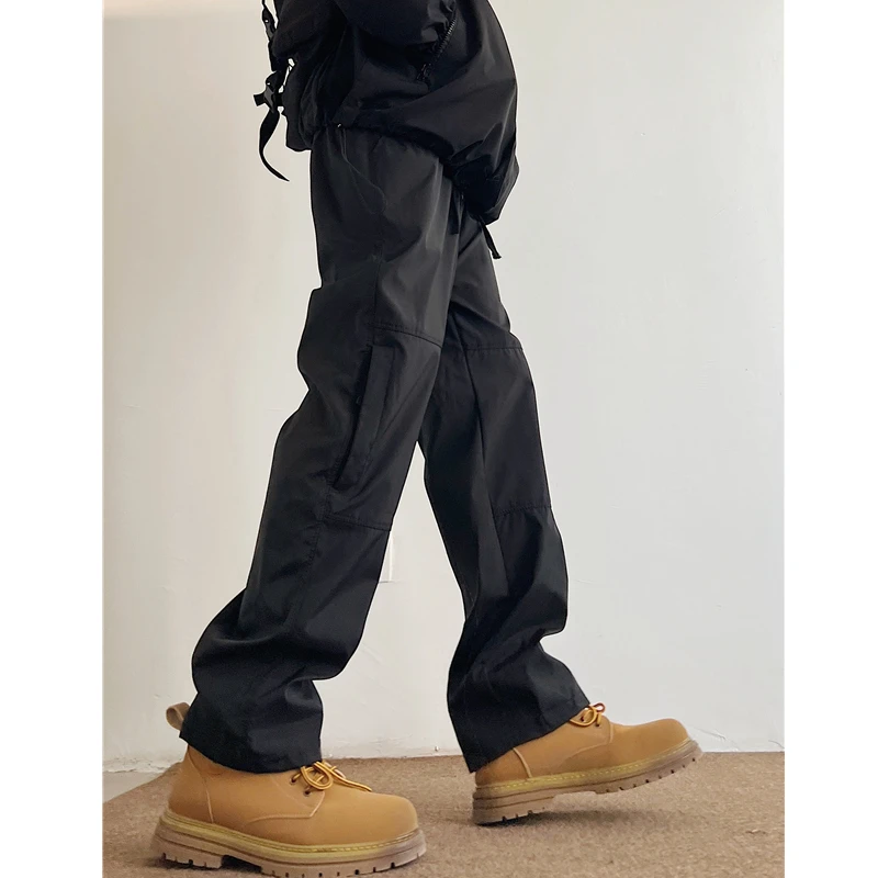户外防水机能冲锋裤男春秋美式高街vibe潮牌直筒工装阔腿休闲裤子