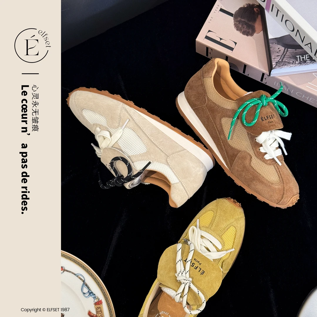 ÉLFSET | 稻城往事～网面透气2024新款复古邮差德训时尚运动鞋-QY