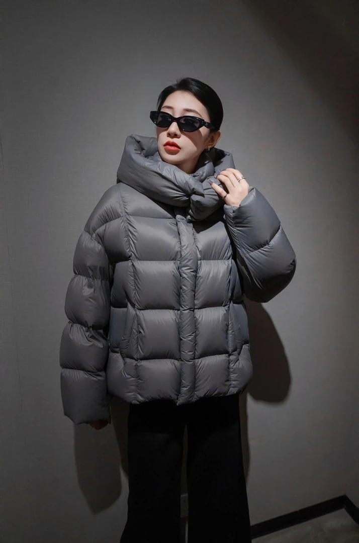 Luccalily/卢卡莱丽韩版气质时尚短款90保暖新升级白鹅绒服女ZZⅢ