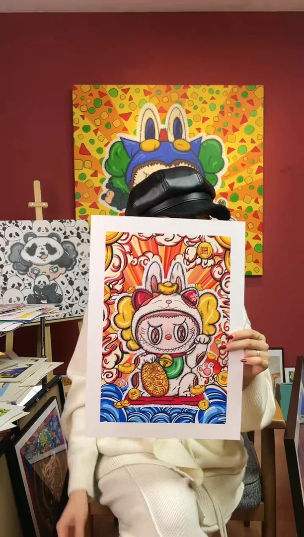 【闪购商品】绘画纯画芯-招财猫