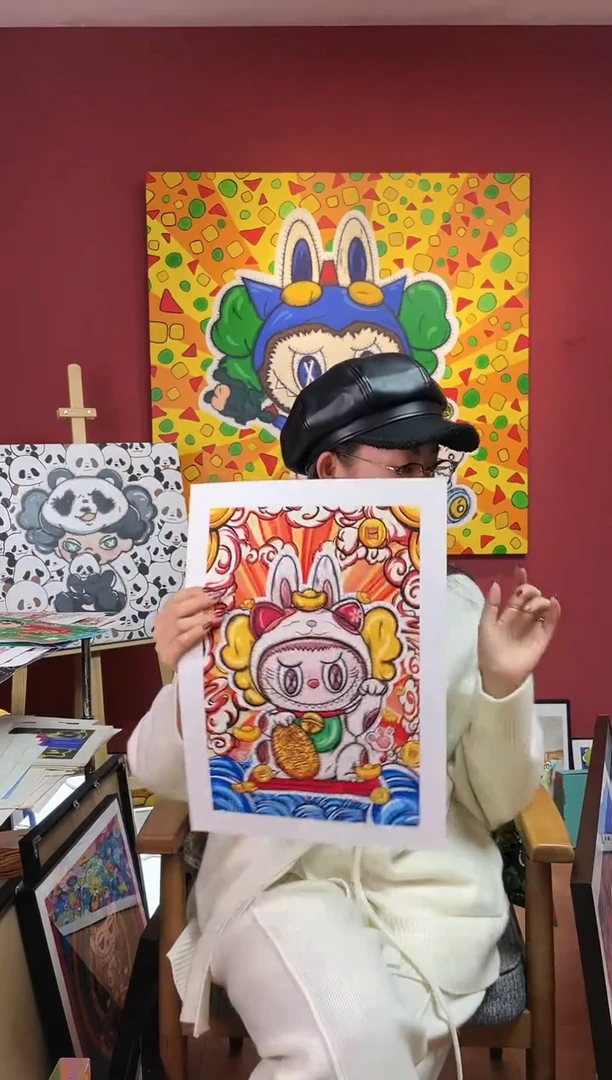 【闪购商品】绘画纯画芯-招财猫