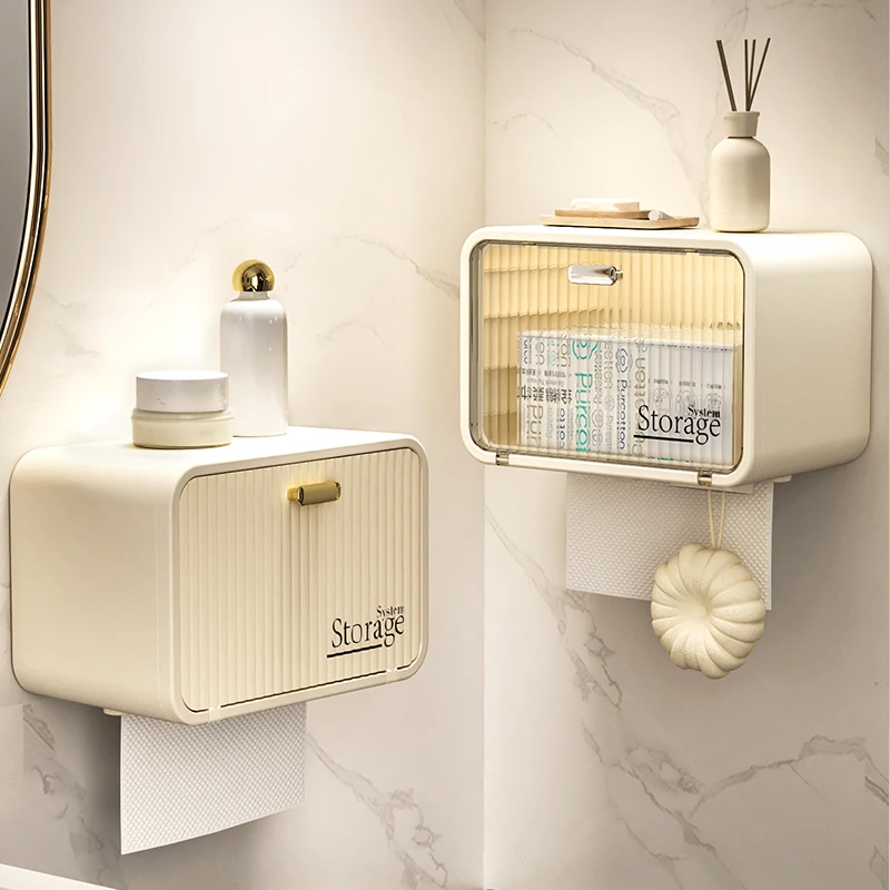 星优洗脸巾收纳盒壁挂免打孔浴室卫生间纸巾盒高颜值洗脸巾置物架