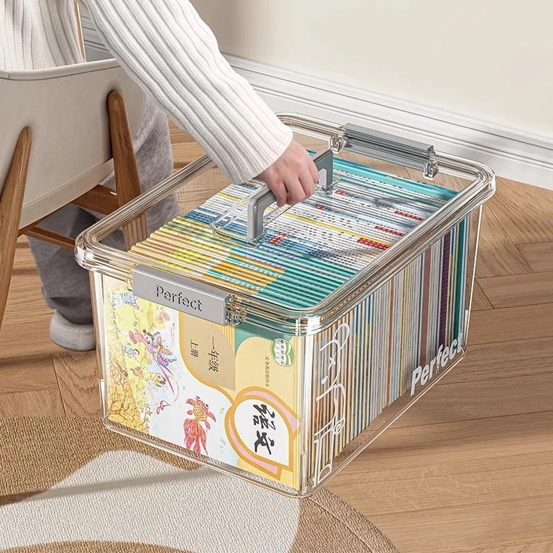 收纳箱书箱学生教室装书书籍大容量透明整理箱子书本收纳盒储物箱
