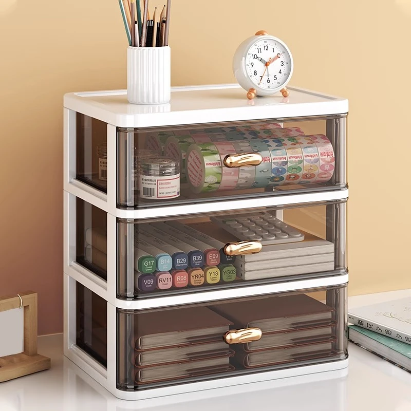 抽屉式桌面收纳盒办公室书桌宿舍收纳盒文具工位家用化妆品收纳盒